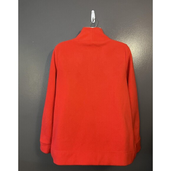 Tommy Hilfiger Sweater Womens Medium Red Fleece Cowl Neck Pullover Flag Logo - Picture 4 of 6